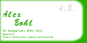 alex bohl business card